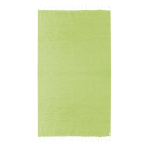 Pareo in cotone riciclato e RPET con frange bianche 180 g/m2 color verde chiaro prima vista