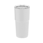 Bicchiere da asporto in acciaio inox riciclato design in rilievo 500ml color bianco prima vista