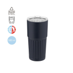Bicchiere da asporto in acciaio inox riciclato design in rilievo 500ml