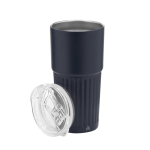 Bicchiere da asporto in acciaio inox riciclato design in rilievo 500ml settima vista
