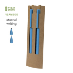 Set penna con inchiostro blu e matita infinita in fibra di grano color blu prima vista