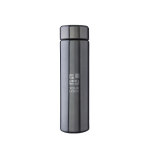 Thermos in acciaio inox riciclato con infusore da tè removibile 425ml color grafite vista area di stampa