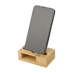Supporto per cellulare in bambù con funzione amplificatore di suono prima vista