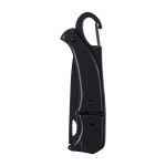 Coltellino svizzero in acciaio inox con chiusura di sicurezza color nero prima vista
