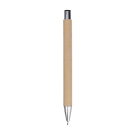 Penna a sfera in cartone riciclato con dettagli cromati inchiostro nero color marrone seconda vista