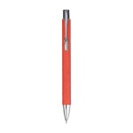 Penna a sfera in cartone riciclato con dettagli cromati inchiostro nero color rosso prima vista