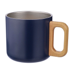 Tazza a doppia parete in acciaio riciclato con manico in bambù 400 ml