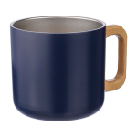 Tazza a doppia parete in acciaio riciclato con manico in bambù 400 ml quinta vista