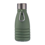 Borraccia pieghevole silicone con tappo in acciaio e moschettone 550ml prima vista