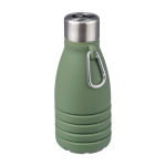 Borraccia pieghevole silicone con tappo in acciaio e moschettone 550ml seconda vista