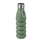 Borraccia pieghevole silicone con tappo in acciaio e moschettone 550ml terza vista