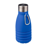 Borraccia pieghevole silicone con tappo in acciaio e moschettone 550ml seconda vista
