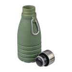 Borraccia pieghevole silicone con tappo in acciaio e moschettone 550ml sesta vista