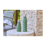 Borraccia pieghevole silicone con tappo in acciaio e moschettone 550ml nona vista