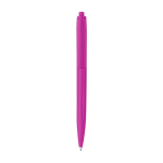 Penna in plastica riciclata monocolore con inchiostro nero color fucsia prima vista