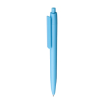Penna in plastica riciclata monocolore con inchiostro nero color azzurro prima vista