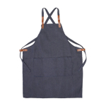 Grembiule in poliestere e cotone con 2 tasche frontali da 280 g/m2 color blu seconda vista