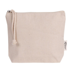 Beauty case promozionale in cotone riciclato con manico in corda color naturale prima vista