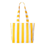 Borsa mare promozionale in cotone riciclato con motivo a righe color giallo prima vista