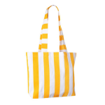 Borsa mare promozionale in cotone riciclato con motivo a righe color giallo seconda vista