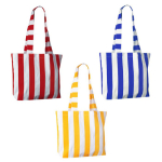 Borsa mare promozionale in cotone riciclato con motivo a righe prima vista