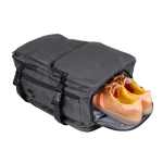 Zaino in poliestere RPET con scomparti multipli e vano scarpe color grigio sesta vista