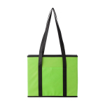 Organizer pieghevole per auto in TNT da 80g/m2 con doppi manici color verde chiaro  prima vista