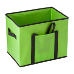 Organizer pieghevole per auto in TNT da 80g/m2 con doppi manici color verde chiaro  seconda vista