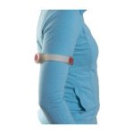 Cinturino da braccio in silicone con 2 LED e fascia elastica in velcro color rosso terza vista