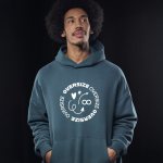 Felpa oversize unisex ecologica con cappuccio da 350 g/m2 B&C vue 1