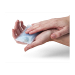 Cuscinetto autoriscaldante con funzione scaldamani in PVC color azzurro terza vista