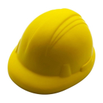 Antistress in PU a forma di elmetto di sicurezza color giallo seconda vista