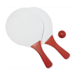 Racchettoni da spiaggia in legno MDF con pallina di gomma Strand color rosso terza vista