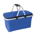 Cestino da picnic pieghevole in poliestere con manico in EVA color blu oltremare prima vista