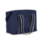 Borsa termica in RPET con scomparto e isolamento in alluminio color blu scuro quarta vista