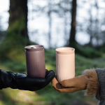 Bicchiere termico in acciaio inox con coperchio a bottone da 320ml seconda vista