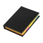 Post-it con copertina rigida e fogli di varie dimensioni e colori color nero seconda vista