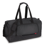 Borsa da viaggio in jacquard e PU con scomparto scarpe color nero