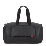 Borsa da viaggio in jacquard e PU con scomparto scarpe color nero seconda vista