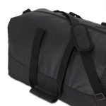 Borsa da viaggio in jacquard e PU con scomparto scarpe color nero terza vista