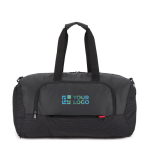 Borsa da viaggio in jacquard e PU con scomparto scarpe vista area di stampa