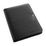 Portadocumenti con 30 fogli a righe e scomparti organizzativi color nero seconda vista
