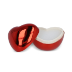 Balsamo labbra idratante in astuccio a cuore in plastica riciclata color rosso seconda vista