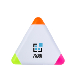Set 3 evidenziatori in formato triangolare personalizzabile Triangle color bianco vista area di stampa