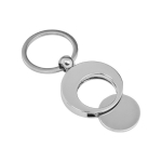 Portachiavi con logo rotondo in metallo con gettone carrello KeyCoin color argento undicesima vista