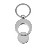 Portachiavi con logo rotondo in metallo con gettone carrello KeyCoin color argento sesta vista