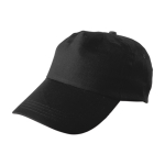Cappellino in cotone a 5 pannelli con chiusura regolabile in plastica color nero prima vista