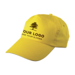 Cappellino in cotone a 5 pannelli con chiusura regolabile in plastica color giallo seconda vista