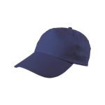 Cappellino in cotone a 5 pannelli con chiusura regolabile in plastica quarta vista