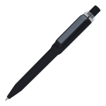Penna a sfera in plastica riciclata con finitura soft-touch e inchiostro blu color nero